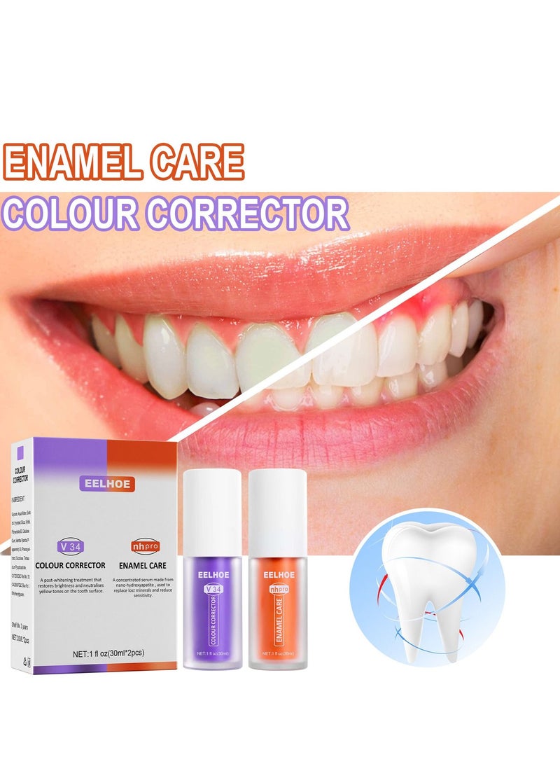 إيلهو معجون أسنان بنفسجي و برتقالي لإصلاح الأسنان إصلاح الأسنان تنظيف الأسنان و تبييض الأسنان وإزالة البقع - Image 2