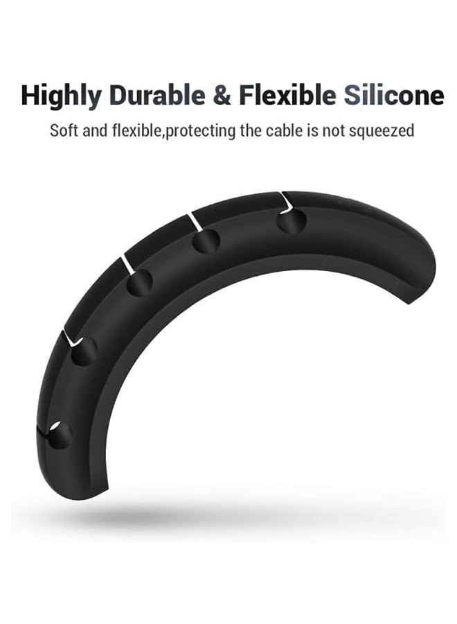 Green Tiger 3Pcs Cable Holder Clips - Desktop Cable Organizer For Management Of Power Cord And Charging Cables - Black - Image 5