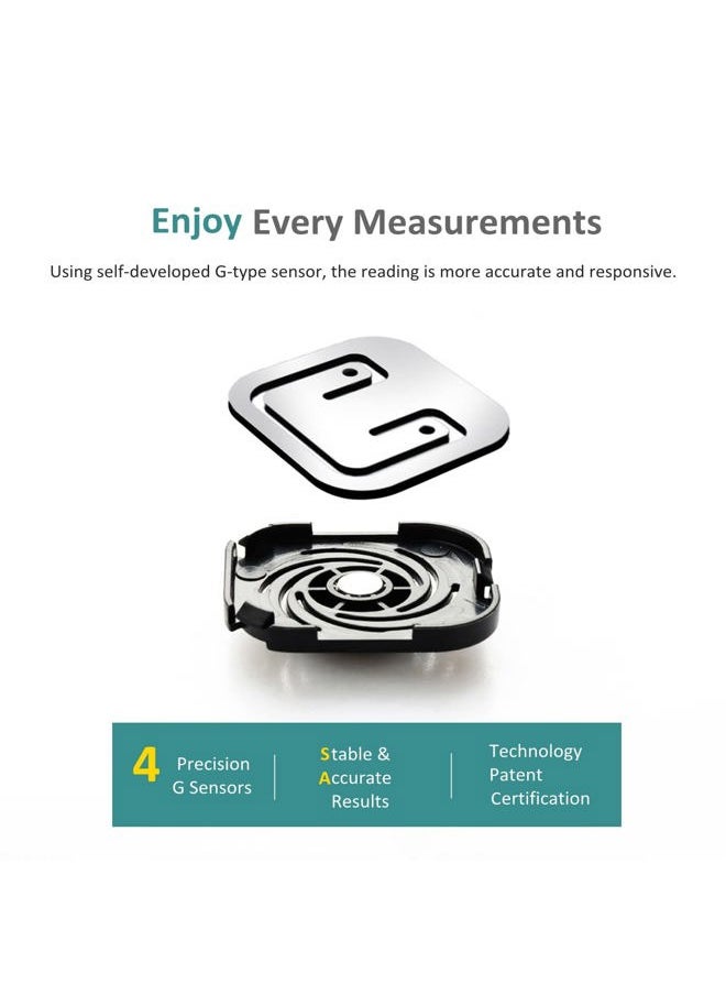 NUTRI FIT Digital Bathroom Scale for Body Weight Accurate, Smart Weighing Scale Bath Electronic Scale Kg for Weight Loss, 330lbs Capacity, Large Display, Black  - Image 5