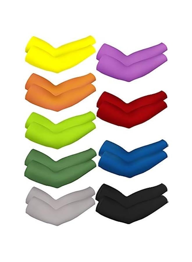 9 Pairs UV Protection Sleeves Cooling Sleeves Long Arm Covers Arm Sleeves for Men and Women - Image 1