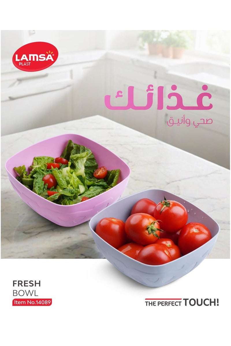 لمسة بلاست طقم سكوير بول الجديد من لمسة مجموعة متكاملة بثلاث أحجام عملية(2.1 - 2.8 - 6 لتر) تناسب كل احتياجاتك وبألوان مختلفة تكملي بيها أناقة مطبخك - Image 3