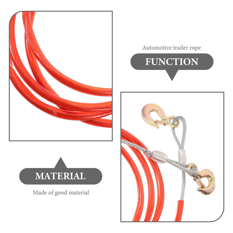 Heavy Duty 8mm Steel Wire Tow Strap 4m Length with Hook for Off Road and Emergency Use - Image 4