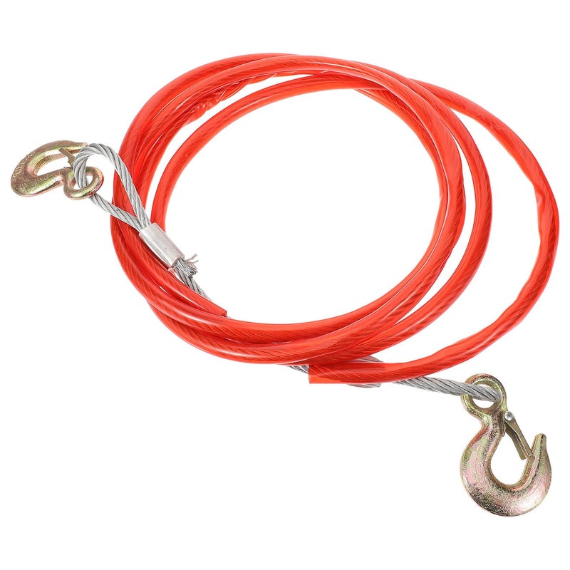 Heavy Duty 8mm Steel Wire Tow Strap 4m Length with Hook for Off Road and Emergency Use - Image 2