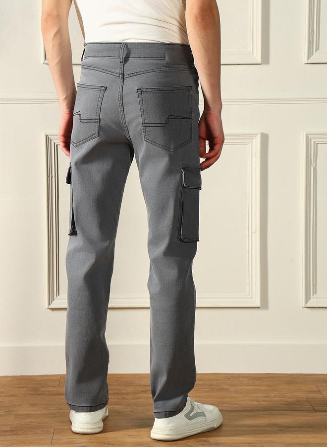 Dennis Lingo Mid Rise Straight Fit Cargo Stretchable Jeans - Image 2