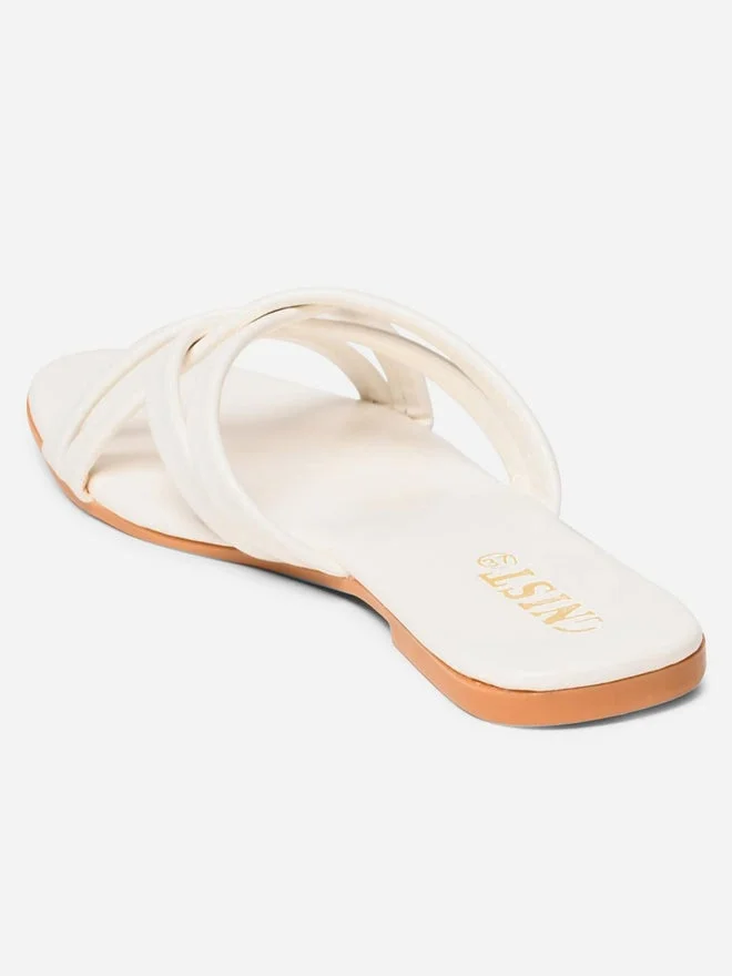 GNIST GNIST Cross Strap Open Toe Flat Sandals