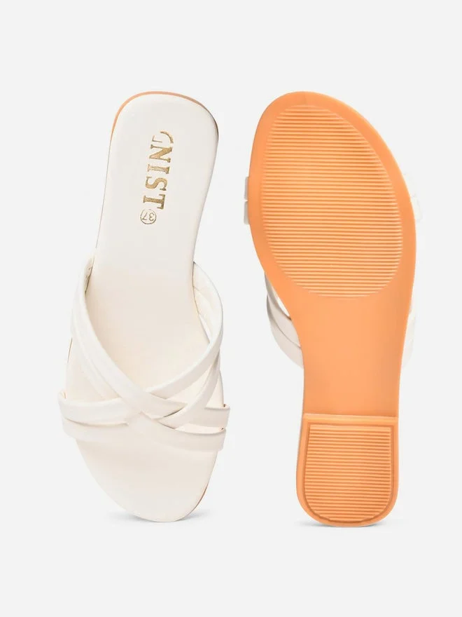 GNIST GNIST Cross Strap Open Toe Flat Sandals