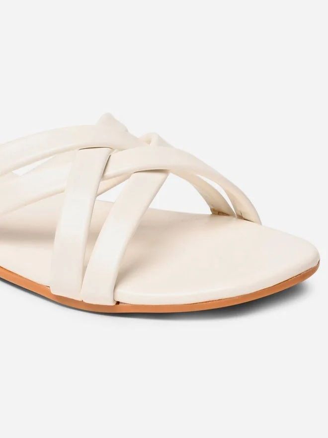 GNIST GNIST Cross Strap Open Toe Flat Sandals