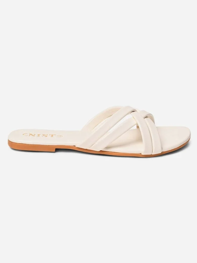 GNIST GNIST Cross Strap Open Toe Flat Sandals