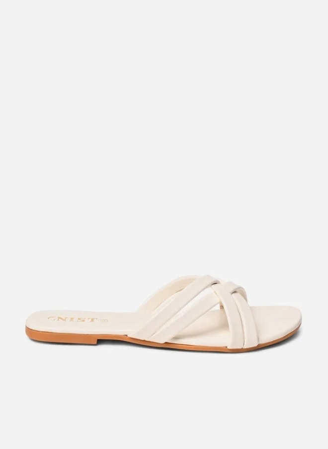 GNIST GNIST Cross Strap Open Toe Flat Sandals