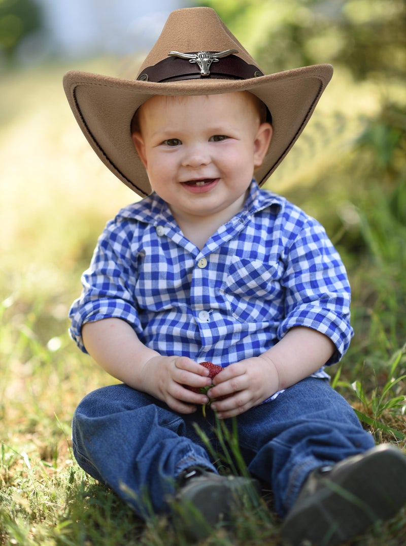 Jastore Toddler Baby Boys Cowboy Hat Western Hat for Baby Girl Cowgirl Hat for Kids(US, Age, 1 Year, 3 Years, Khaki) - Image 4