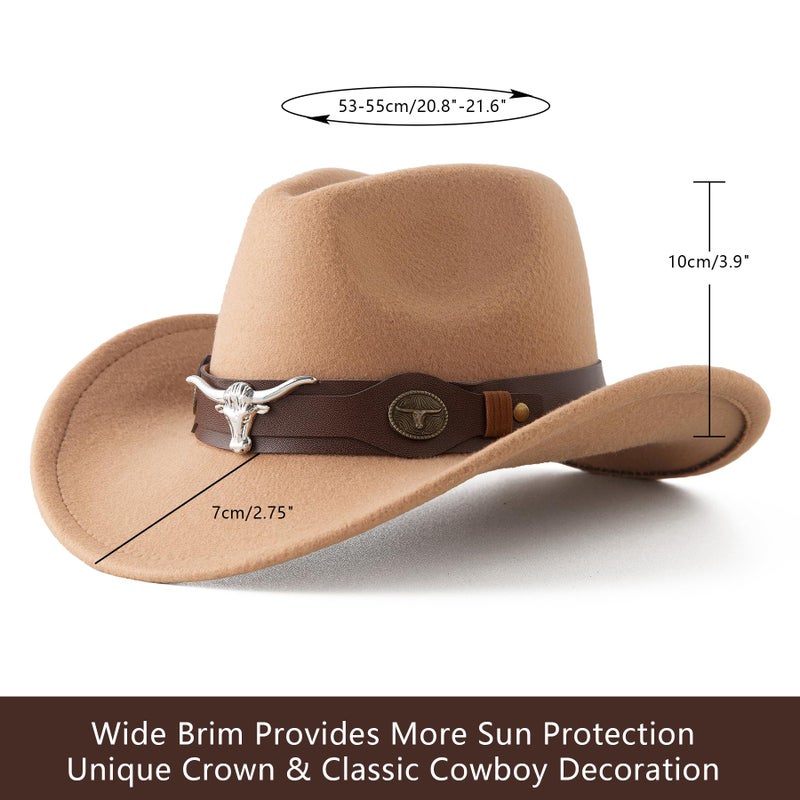 Jastore Toddler Baby Boys Cowboy Hat Western Hat for Baby Girl Cowgirl Hat for Kids(US, Age, 1 Year, 3 Years, Khaki) - Image 3