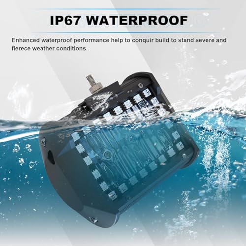 ASLONG 4PCS 4" inch LED Pods Flood Work Light Bar with Multi-Color Chasing RGB Halo 16 Solid Colors Over 92 Flashing Modes Offroad Pods Lights LED Driving Fog Lights with Switch Wiring Harness - Image 3