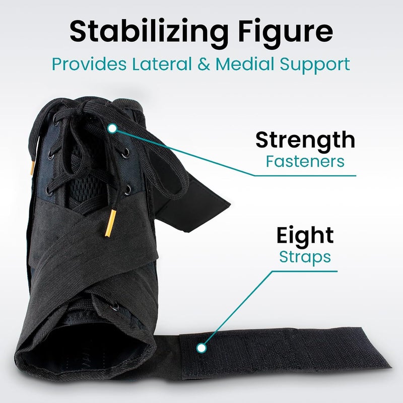 Vive Lace Up Ankle Brace  Men Women Foot Support Stabilizer Compression Sleeve  Sprained Adjustable Leg Splint  Sprain Rolled Immobilizer Wrap Guard for Running Volleyball Basketball Soccer S - Image 3