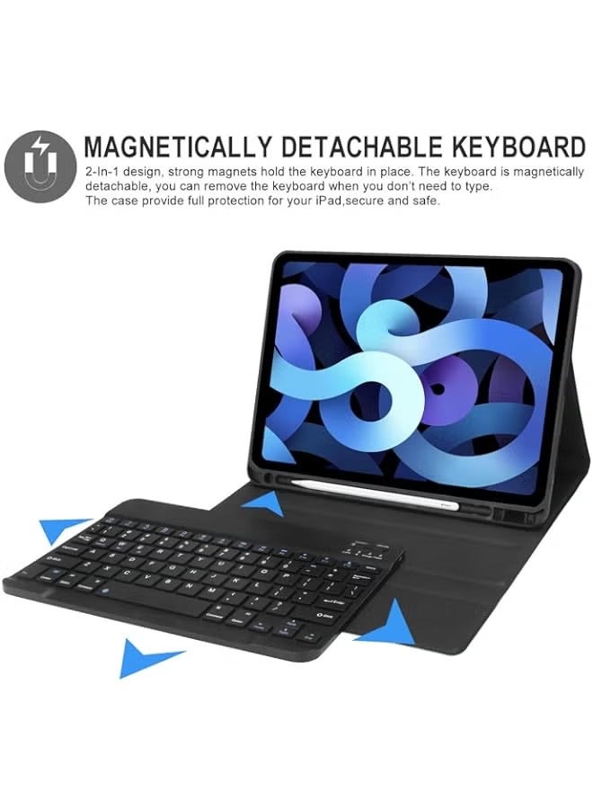 PROMASS Keyboard Case for iPad Air 4th Gen 10.9 iPad Pro 11“ 2018/2020(1st/2nd Gen),Smart Protective Folio with Detachable BT Keyboard,iPad Pro 11 Keyboard Case with Pencil Holder,Auto Sleep/Wake,Black - Image 2