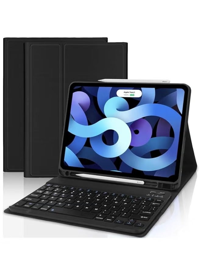 PROMASS Keyboard Case for iPad Air 4th Gen 10.9 iPad Pro 11“ 2018/2020(1st/2nd Gen),Smart Protective Folio with Detachable BT Keyboard,iPad Pro 11 Keyboard Case with Pencil Holder,Auto Sleep/Wake,Black - Image 1