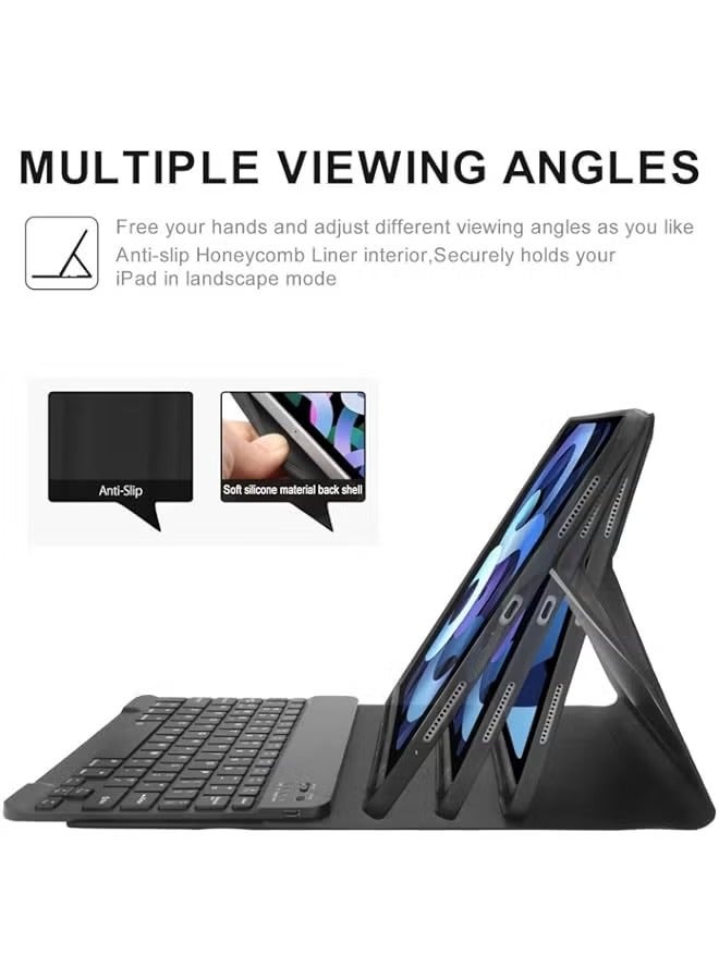 PROMASS Keyboard Case for iPad Air 4th Gen 10.9 iPad Pro 11“ 2018/2020(1st/2nd Gen),Smart Protective Folio with Detachable BT Keyboard,iPad Pro 11 Keyboard Case with Pencil Holder,Auto Sleep/Wake,Black - Image 4