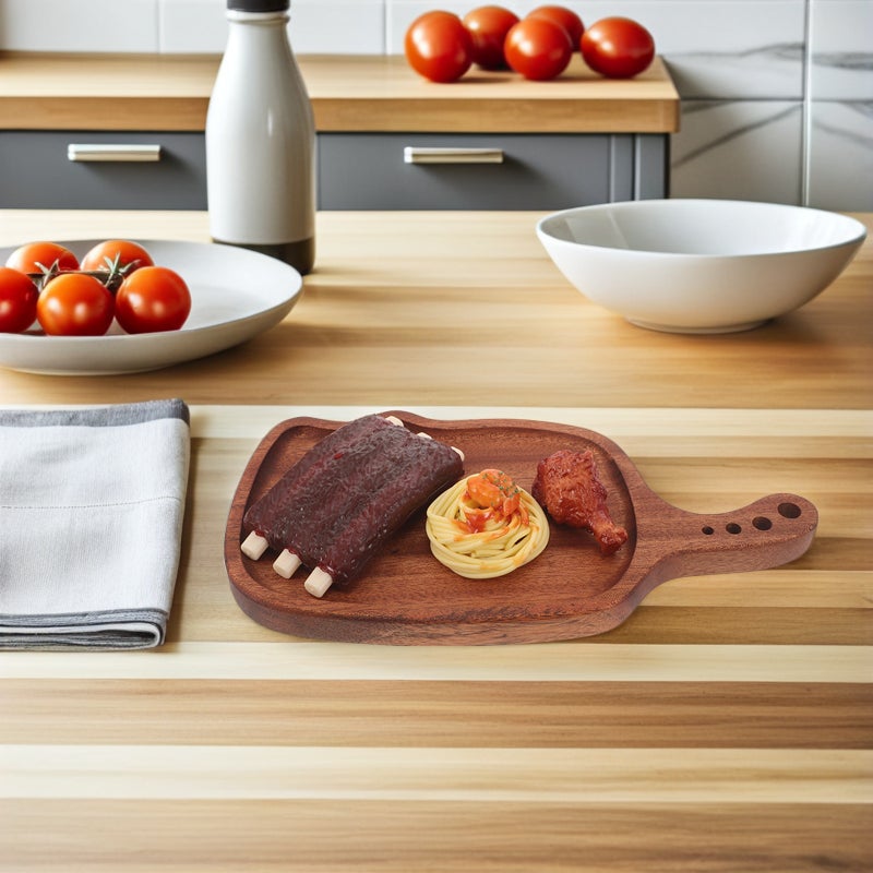 Platters Rectangle Charcuterie Boards Wood Serving Trays Home Decor Cheese Board Cake Appetizer Plates Kitchen Charcuterie Platter for Food Dish Dessert Snack Tray Brown - Image 4