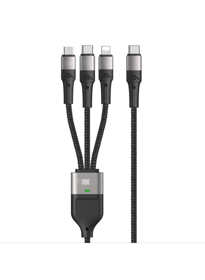 A4 USB-C to USB-C + Lightning + Micro USB 3-in-1 Data Cable - Image 2