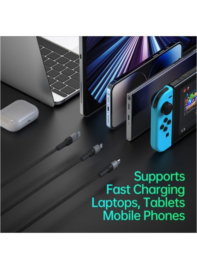 A4 USB-C to USB-C + Lightning + Micro USB 3-in-1 Data Cable - Image 5