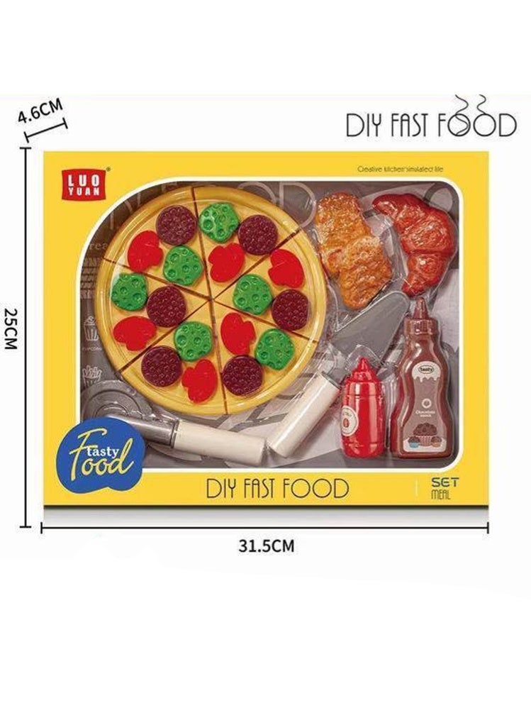 لعبة تقطيع وتقديم البيتزا للعب التظاهري مكونة من 13 قطعة - Image 2