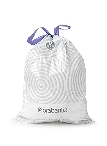 Brabantia PerfectFit Trash Bags (Size D / 4-5.3 Gal) Thick Plastic Trash Can Liners with Drawstring Handles (20 Bags) - Image 4