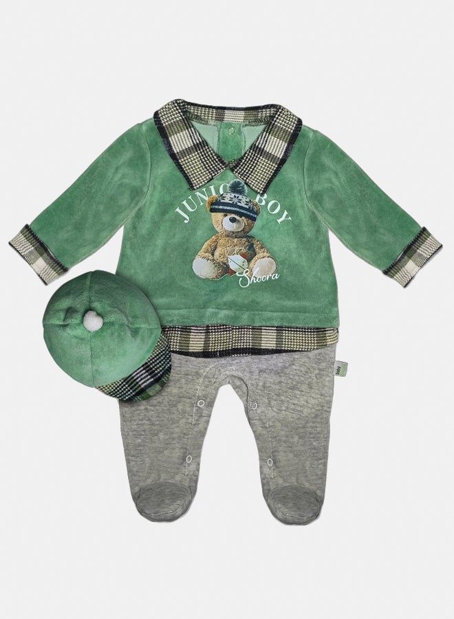 BabyShoora Baby Unisex Velvet Winter Bodysuit - Image 1