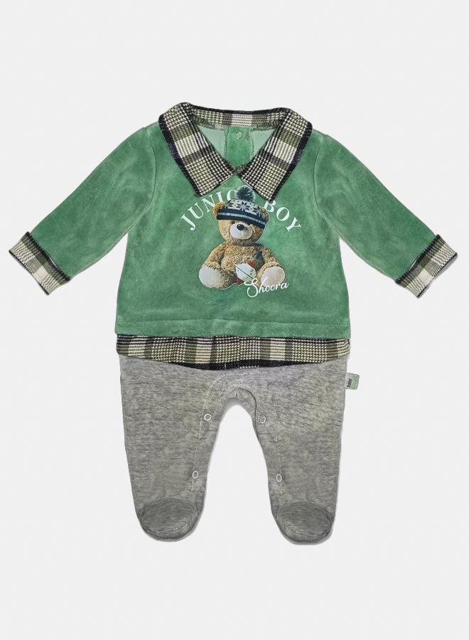 BabyShoora Baby Unisex Velvet Winter Bodysuit - Image 3