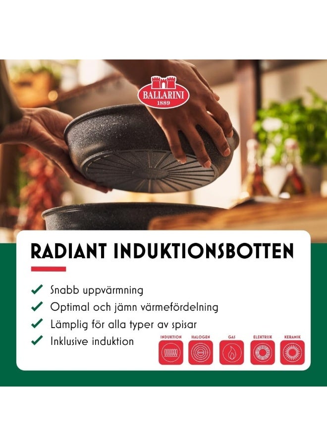 BALLARINI Torre 20 + 28 cm Frying Pan Set + Saucepan 16 cm Ceramic Coating Suitable for Induction Cookers Removable Handle Aluminium - Image 5