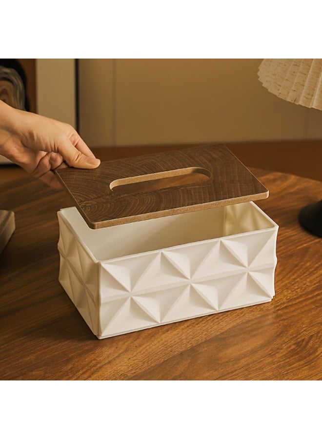 Yalla Pick Geometric Pattern Tissue Box Cover, Modern Minimalist Tissue Holder for Living Room Coffee Table, Luxury Art Style Napkin Case for Bedroom Hotel Office Decor - Image 3