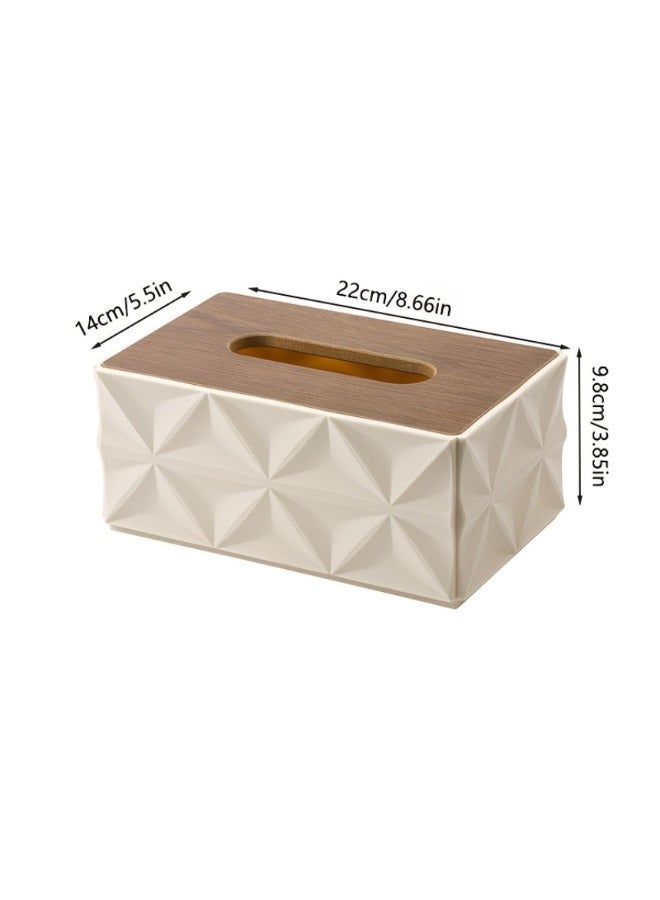 Yalla Pick Geometric Pattern Tissue Box Cover, Modern Minimalist Tissue Holder for Living Room Coffee Table, Luxury Art Style Napkin Case for Bedroom Hotel Office Decor - Image 2