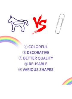 Excefore 80 PCS Cute Animal Shaped Paperclips, Cute Paper Clips Assorted, 6 Colors in Gift Box for Students Office Stuffer, Kids Children Party Invitation Card Student Scrapbooks Notebook  - Image 3
