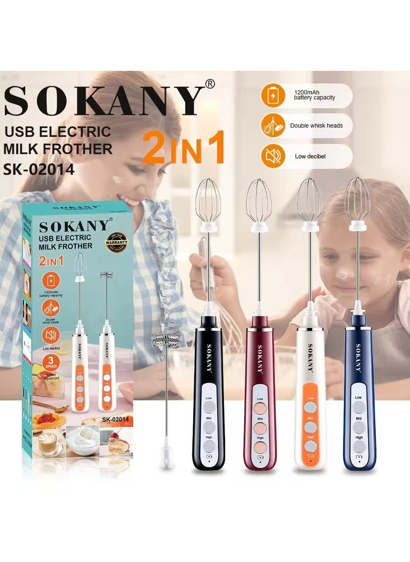 sokany USB Frother (Hand Stick Mixer & Egg Beater) Multicolour (SK-02014)  - Image 4