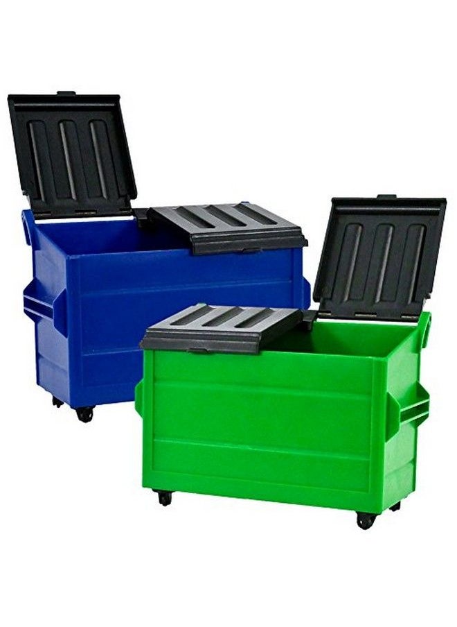Figures Toy Company - Set Of 2 Dumpsters For Wrestling Action Figures: Blue & Green - Image 1