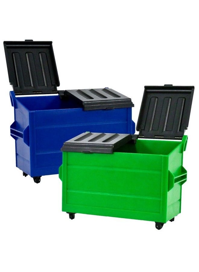 Figures Toy Company - Set Of 2 Dumpsters For Wrestling Action Figures: Blue & Green - Image 1