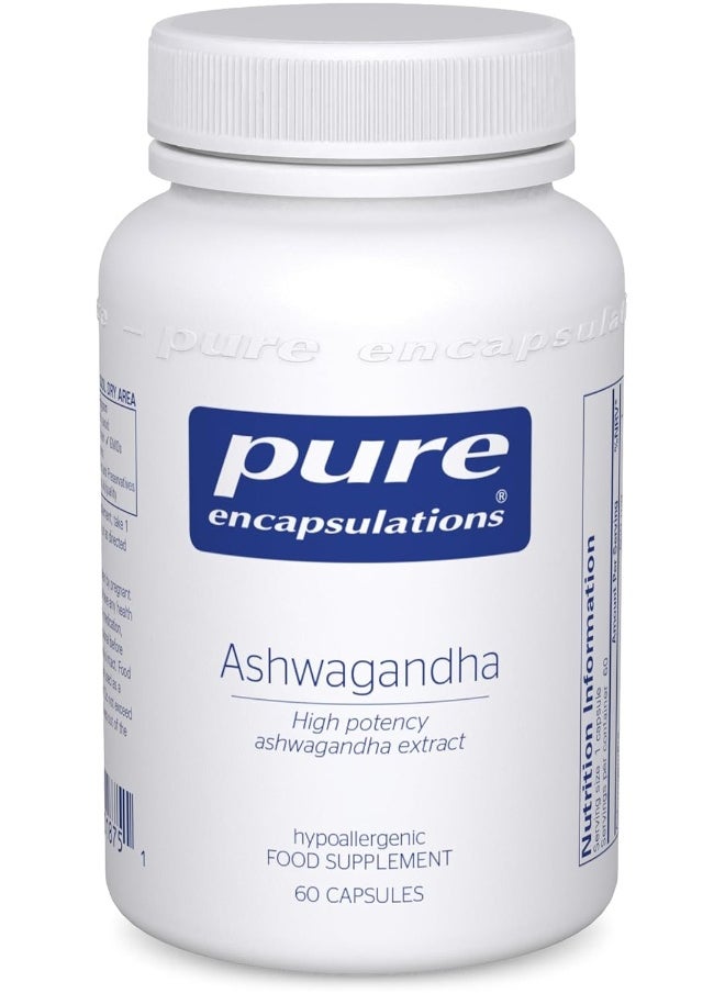 Pure Encapsulations - Ashwagandha High Potency Extract 500mg - Indian Ginseng/Winter Cherry Supplement to Support Cognitive and Joint Function - 60 Vegetarian Capsules