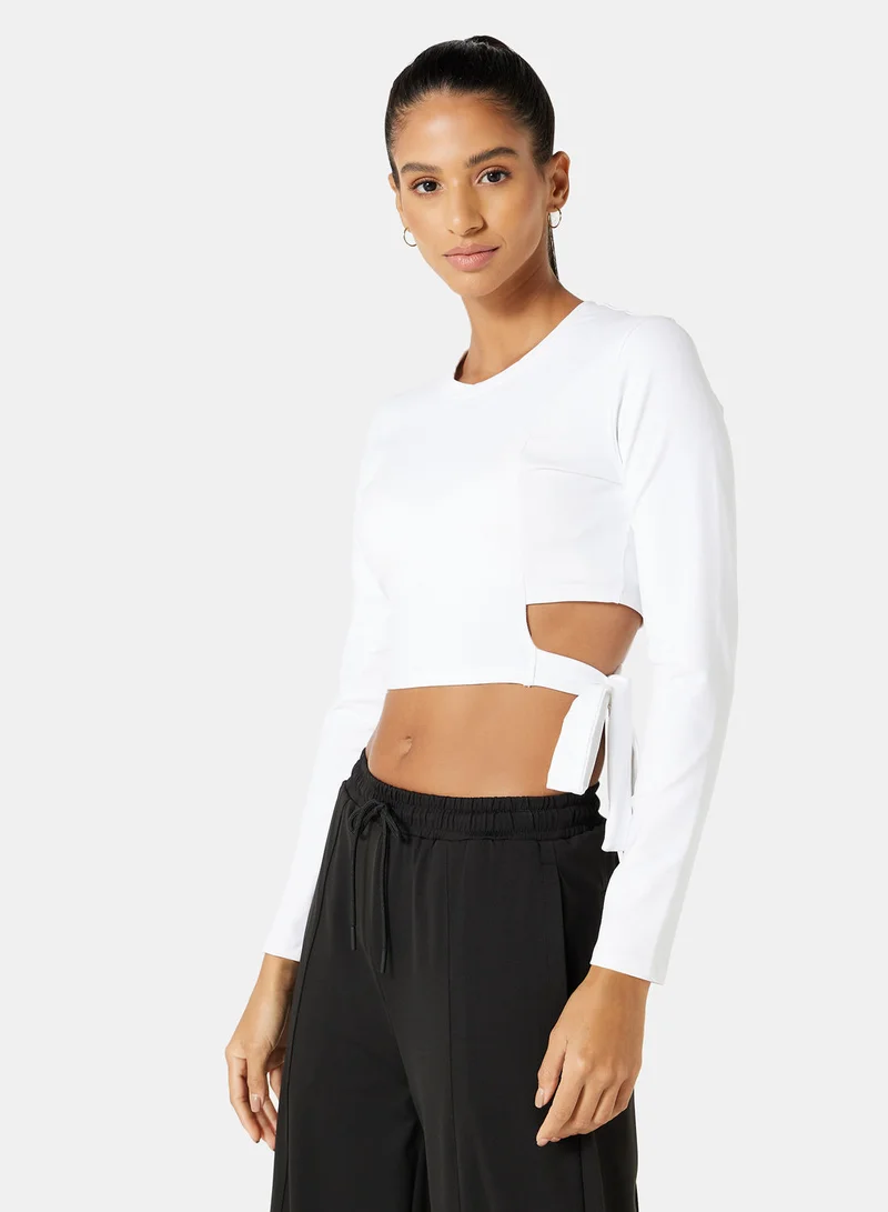 SQUATWOLF Side Tie Crop Top