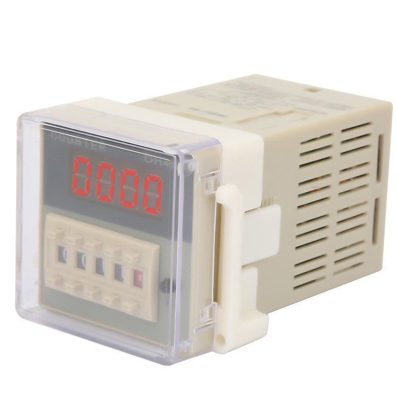 Digital Counter Relay: Panel Mount, High-Impact Resistant Outer Case, Clear LCD Display - Wide 1-999900 Counting Range, Protective Transparent Cover for Industrial Automation, Factory Control - Image 2