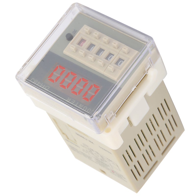 Digital Counter Relay: Panel Mount, High-Impact Resistant Outer Case, Clear LCD Display - Wide 1-999900 Counting Range, Protective Transparent Cover for Industrial Automation, Factory Control - Image 4