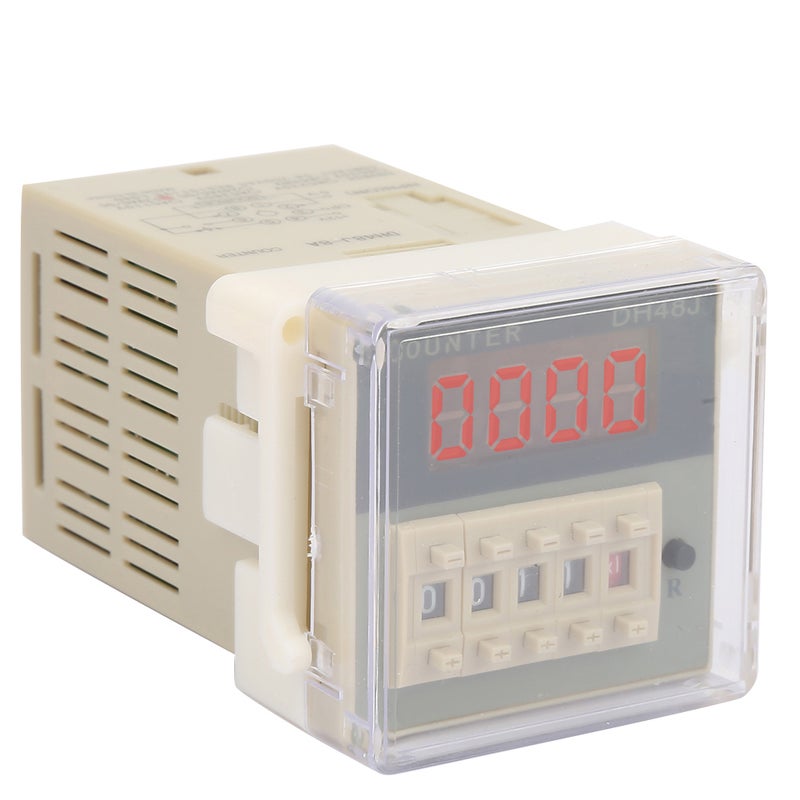 Digital Counter Relay: Panel Mount, High-Impact Resistant Outer Case, Clear LCD Display - Wide 1-999900 Counting Range, Protective Transparent Cover for Industrial Automation, Factory Control - Image 3