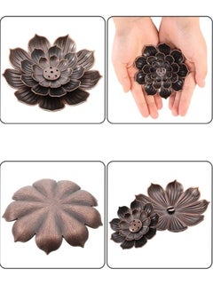 Generic Lotus Brass Incense Holder, 2Pcs Lotus Incense Sticks Burner, 5 Incense Holes with Detachable Ash Catcher for Home Fragrance Tea House Yoga Room Bedroomv  - Image 3