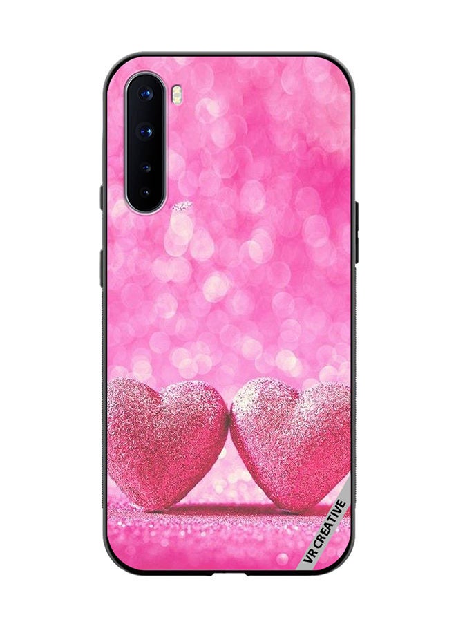 VR CREATIVE Protective Case Cover For OnePlus Nord Pink Heart Design Multicolour - Image 1