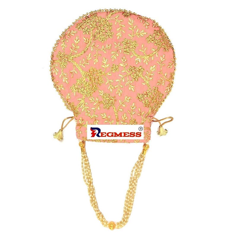 REGMESS Rajasthani Style Royal Clutch Silk Batwa Bag/Ethnic Potli Women's Potli/potli for Gift/potli for Women Party - Image 2
