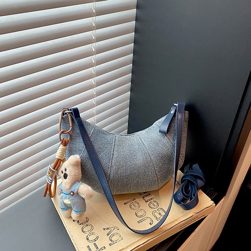 Women's Denim Hobo Shoulder Bag - Image 1