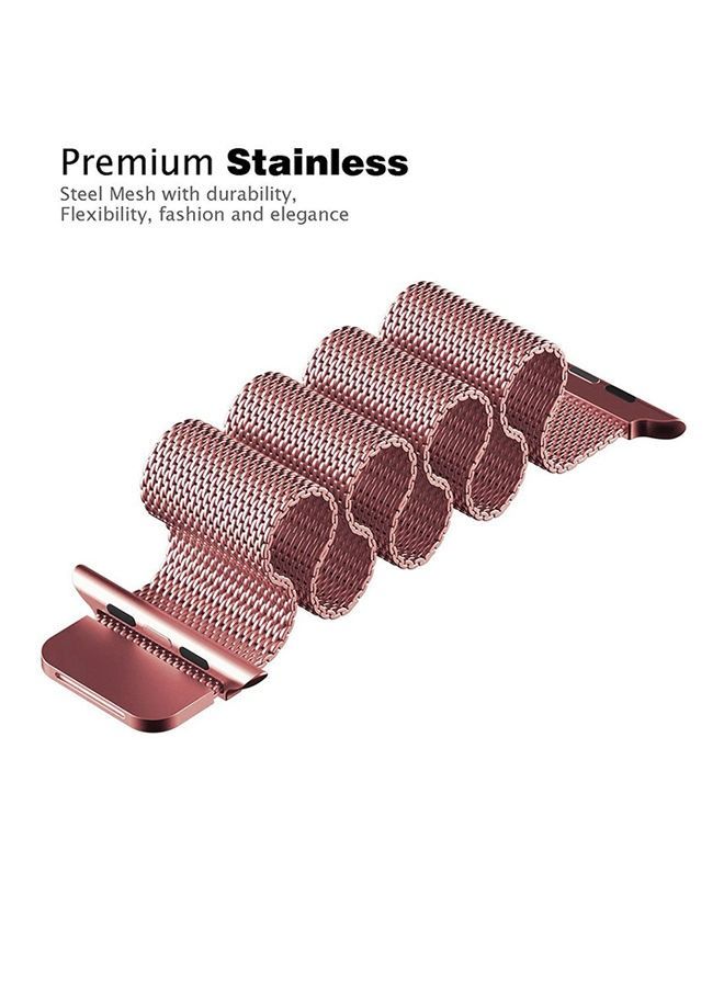 Replacement Band For Apple Watch Series 5/6/7 38/40/41 Rose Gold - Image 3