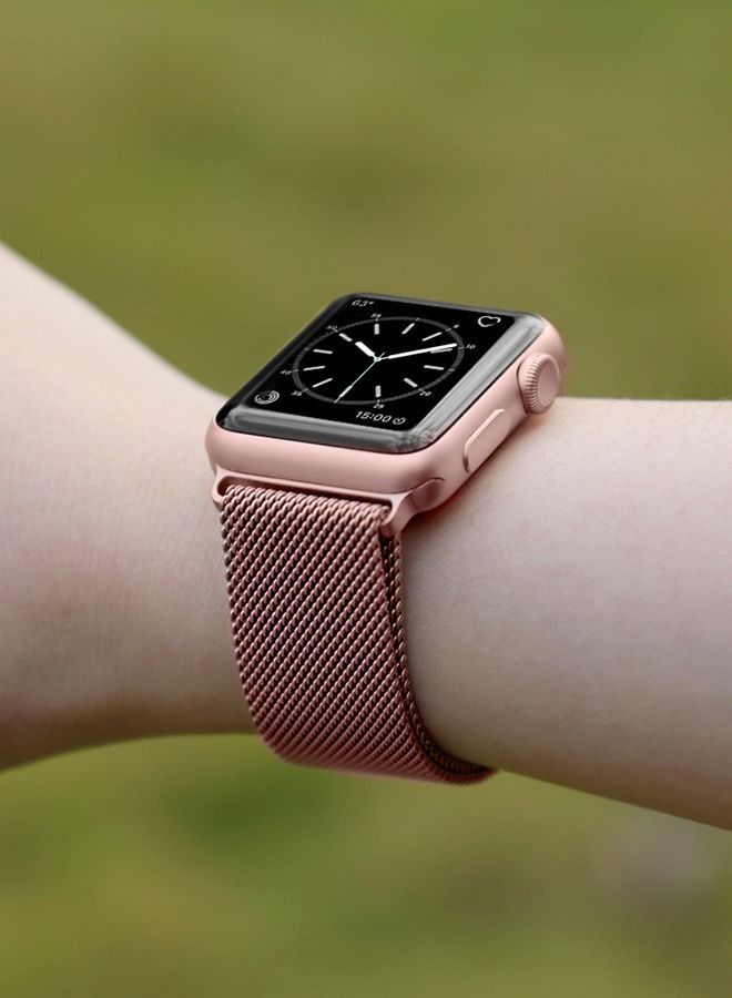 Replacement Band For Apple Watch Series 5/6/7 38/40/41 Rose Gold - Image 4