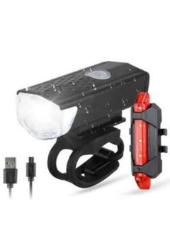 Generic Waterproof Front and Rear Bike Light Set with USB Charging Port - Night Riding Kit  - Image 1