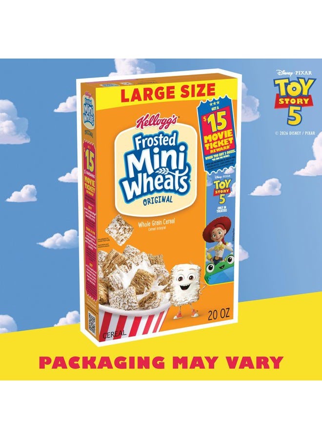 Kellogg's Frosted Mini-Wheats Breakfast Cereal, High Fiber, 48g Whole Grain, Large Size, 20 oz - Image 3