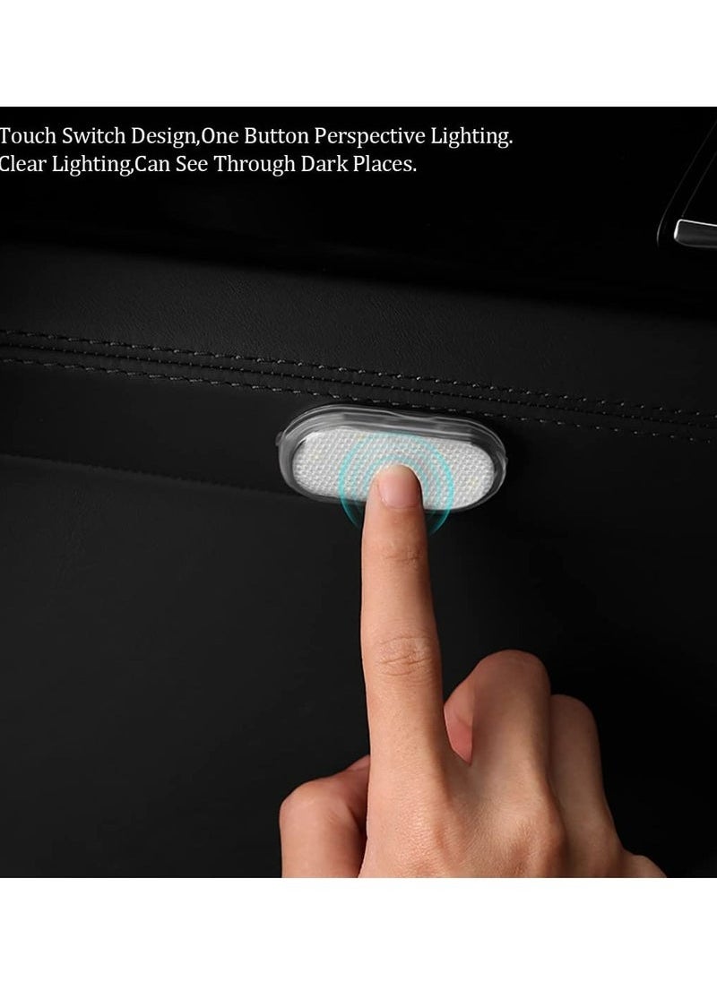 Generic 2 PCS Car Led Lights Interior,White Ambient Lighting Car Interior,USB Rechargeable, Touch Wireless Car Light with 6 Bright LED Lamp Beads, Led Night Light for Car Decor  - Image 2