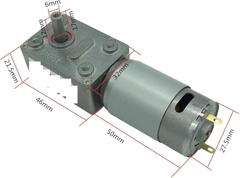 JGY 395 12V 31rpm Worm Reduction Gearbox Self Locking Electronic Starter DC Reducer Package A - Image 3