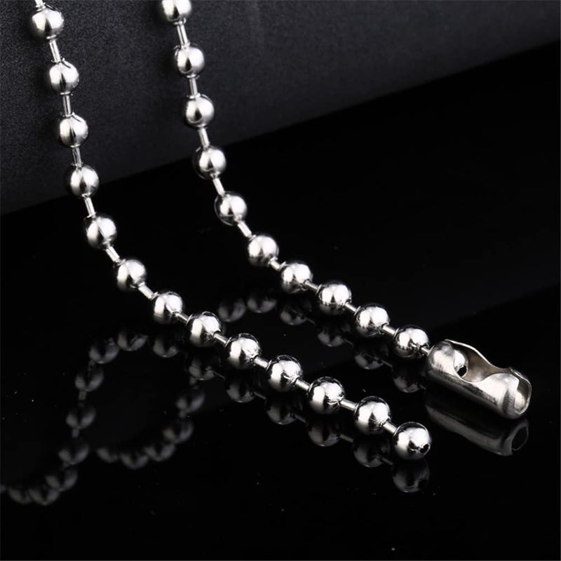 SINLEO Titanium Stainless Steel Small Beads Ball Chain Necklace for Men Women 24-38 Inches Silver Black Gold - Image 4